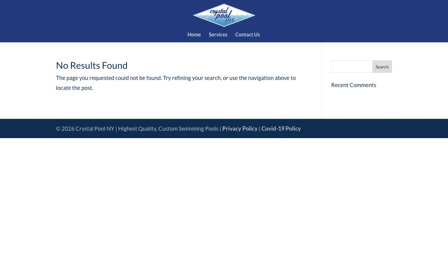 Crystal Pool NY services page