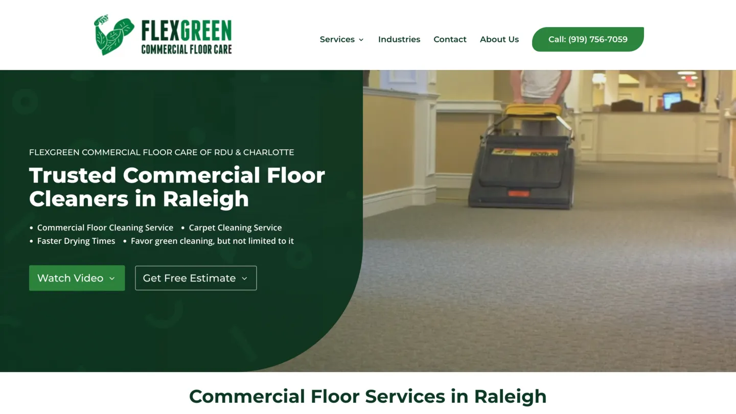 Flexgreen Commercial Floor Care home page