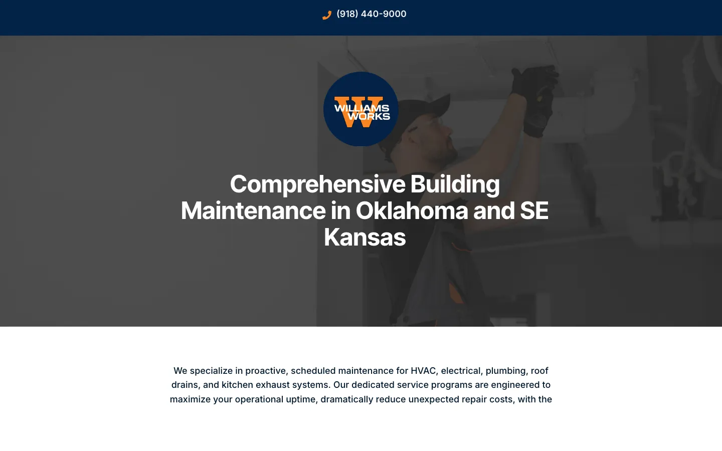 Williams Works Maintenance home page